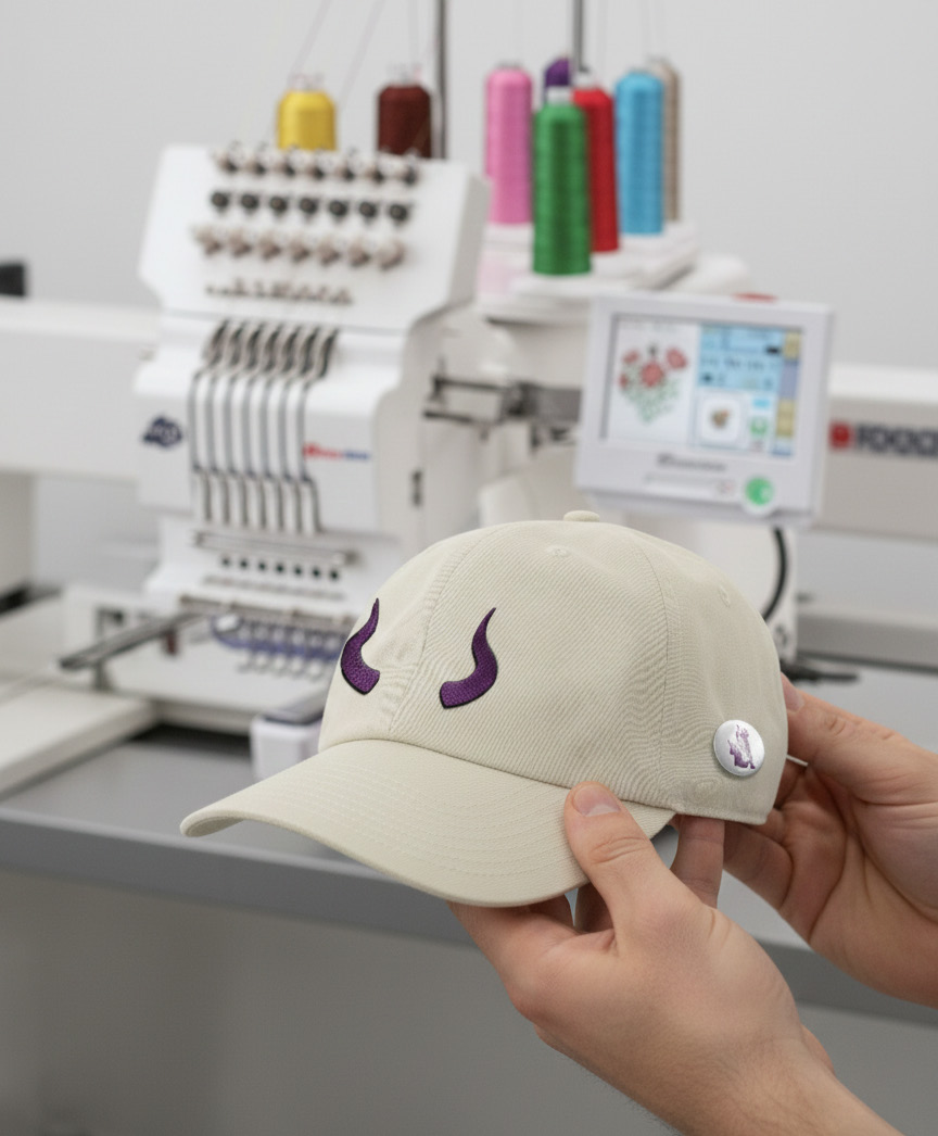 Ricamo su cappellino